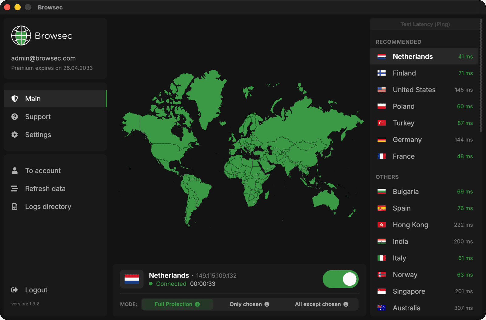 Windows, macOS, Linux용 Browsec VPN 데스크톱 앱