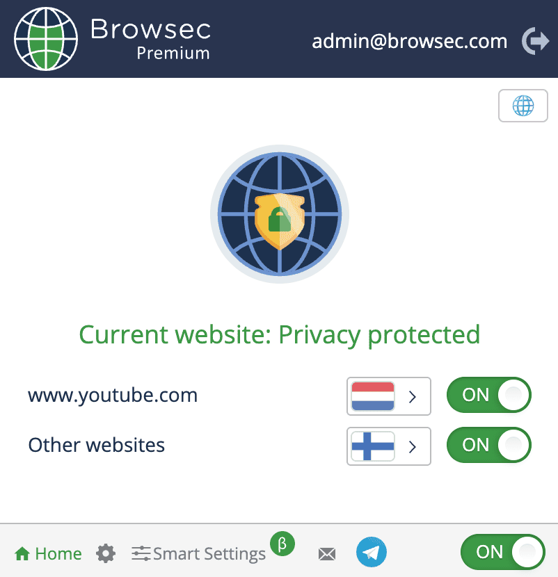클릭 한 번으로 연결되는 Browsec VPN·프록시 확장 프로그램 팝업