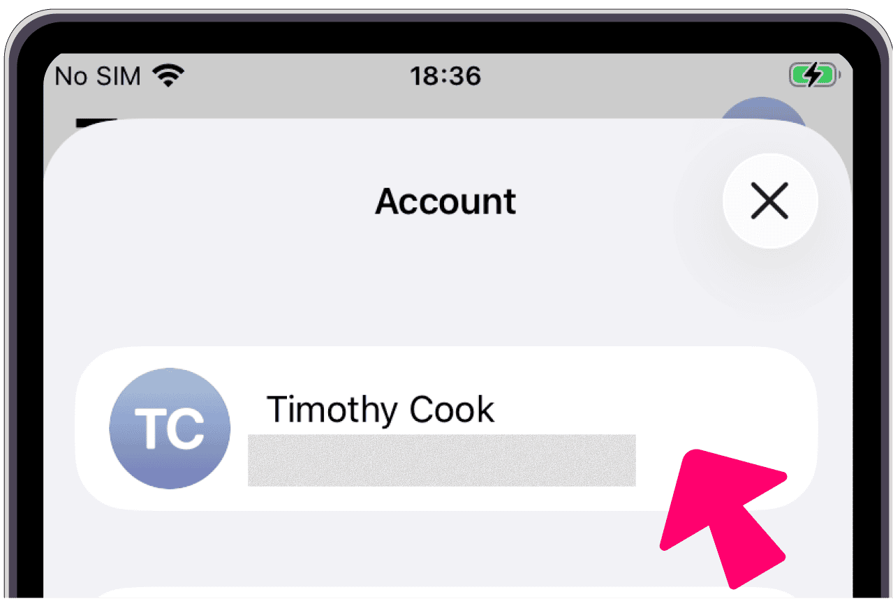 Account screen