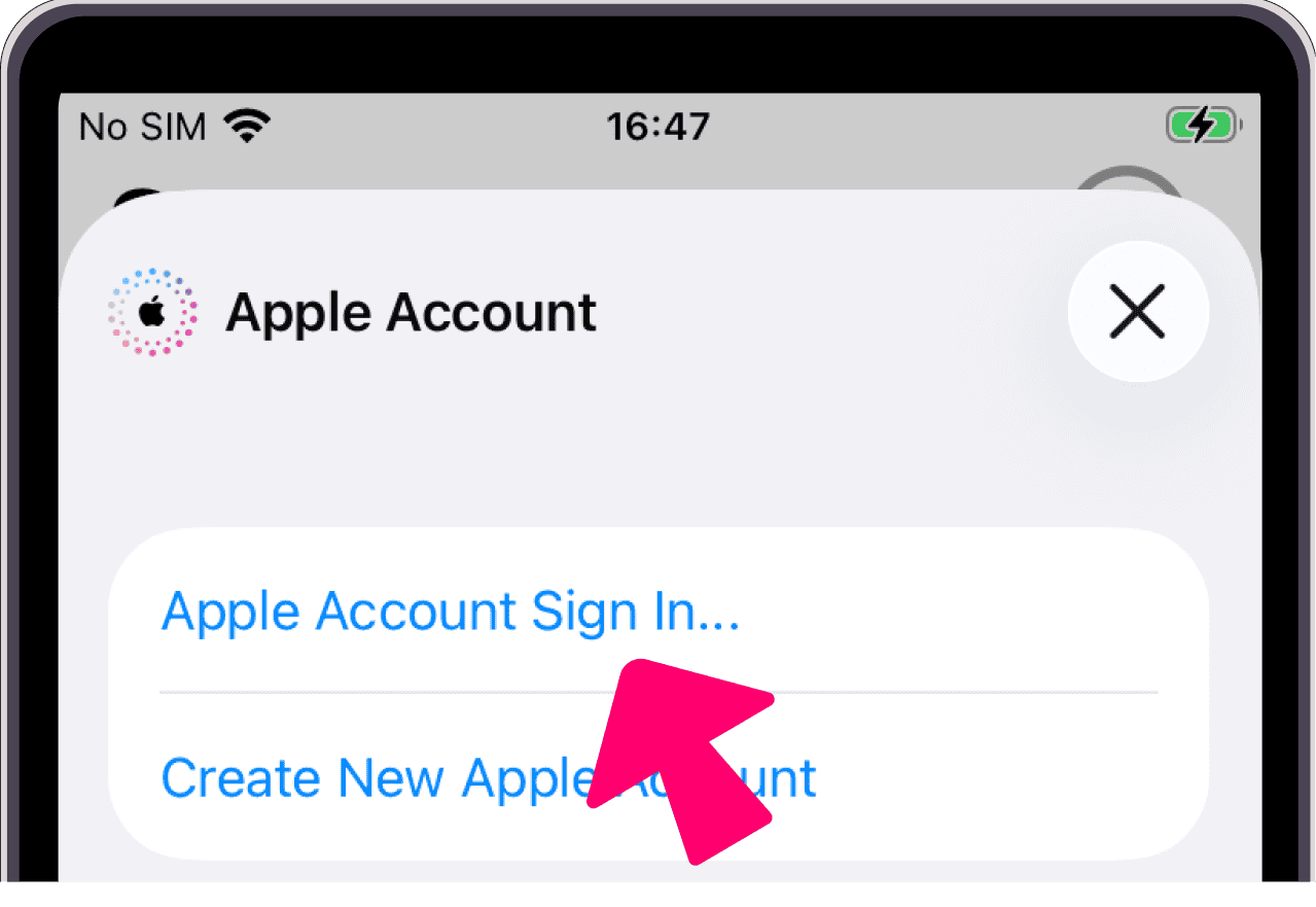 Кнопка входа в Apple ID